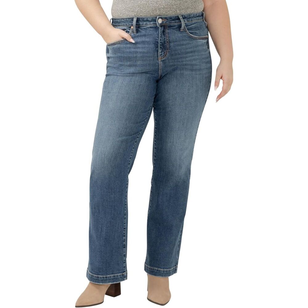 High Rise Curvy Fit Trouser Leg Jeans, Size 20W/33, 3I-211B003
